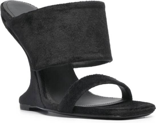 Rick Owens Lilies Luxor Cantilever 125mm wedge mules Black