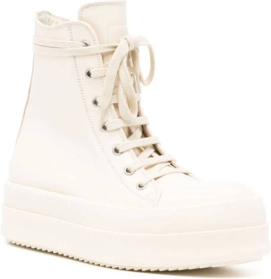 Rick Owens Mega Bumper leather sneakers White