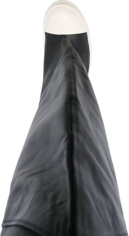Rick Owens Oblique thigh-high leather boots Black