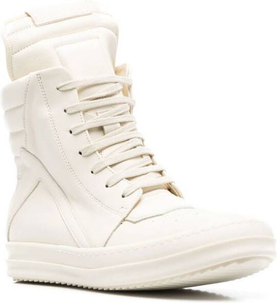 Rick Owens panelled high-top sneakers Neutrals