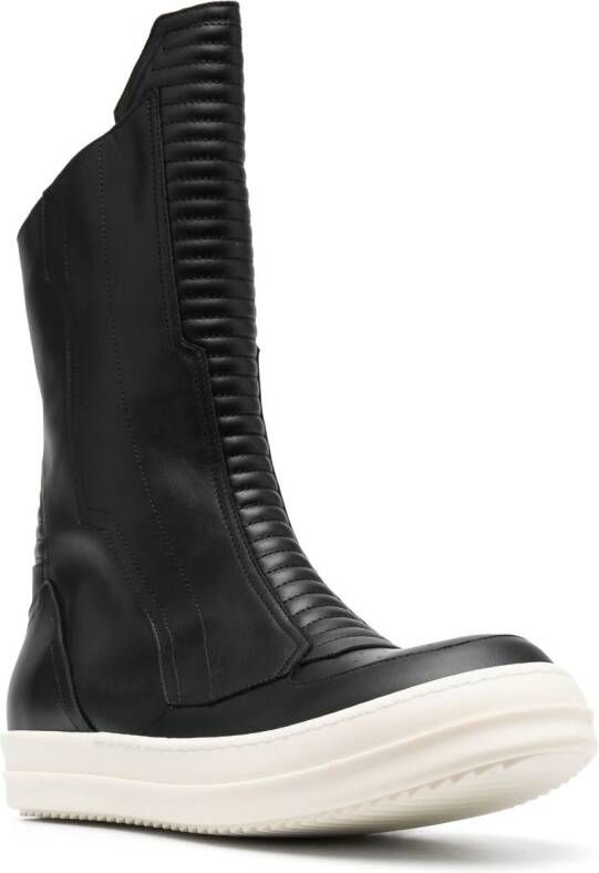 Rick Owens round-toe leather boots Black
