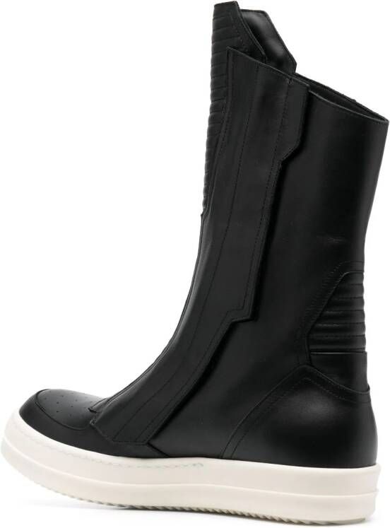 Rick Owens round-toe leather boots Black