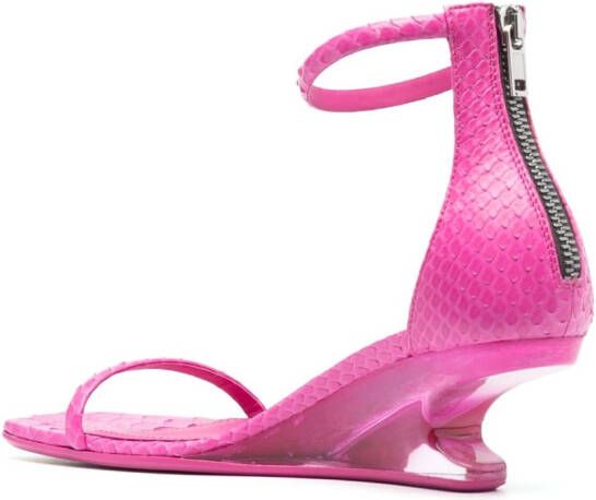 Rick Owens sculpted-heel leather sandals Pink