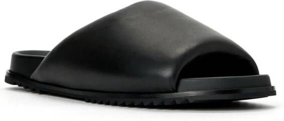 Rick Owens slip-on leather slides Black