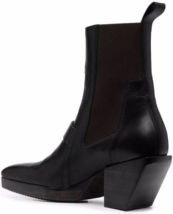 Rick Owens square-toe leather boots Black