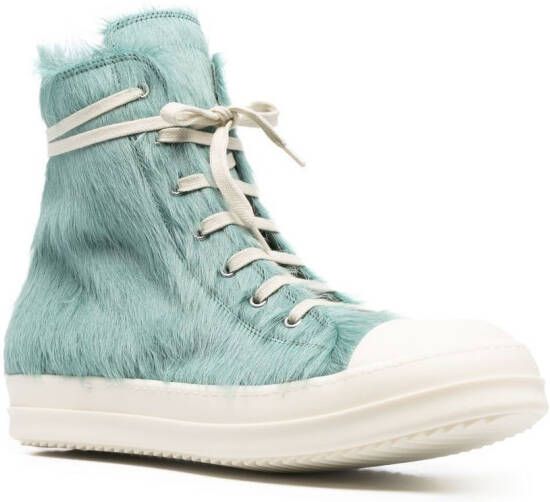 Rick Owens Strobe high-top lace-up sneakers Green