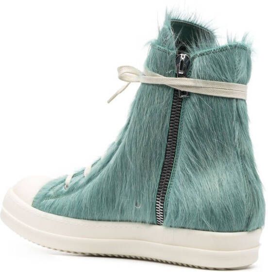 Rick Owens Strobe high-top lace-up sneakers Green