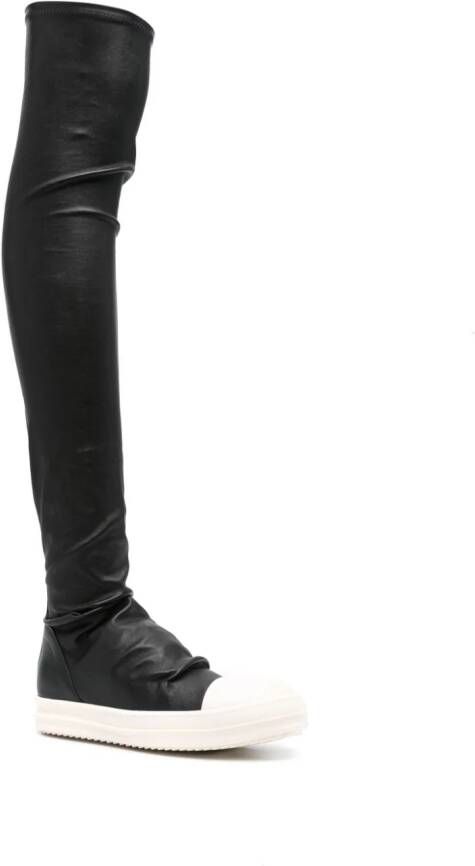 Rick Owens thigh-high leather boots Black