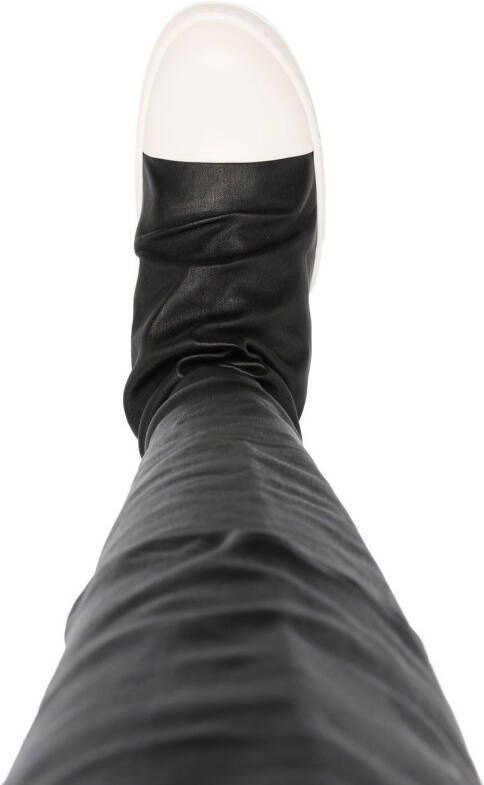 Rick Owens thigh-high leather sneaker boots Black