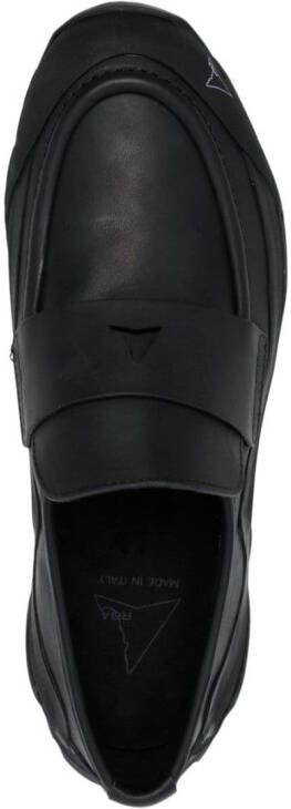 ROA logo-print leather loafers Black