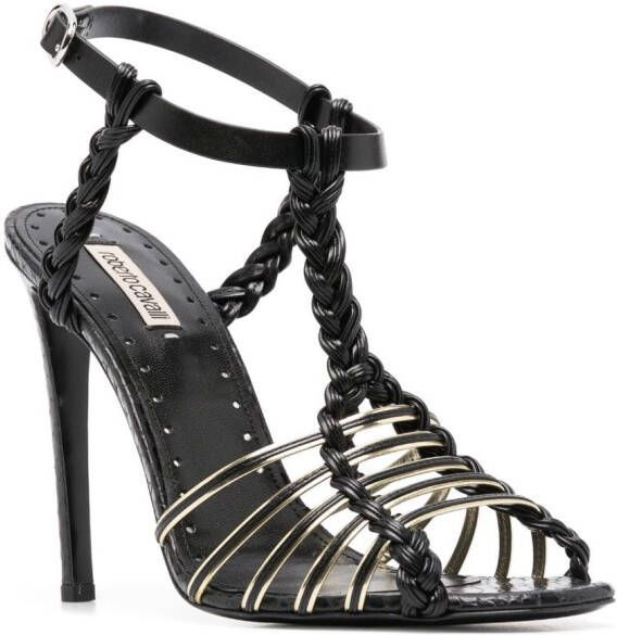 Roberto Cavalli 122 mm strappy sandals Black