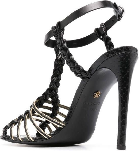 Roberto Cavalli 122 mm strappy sandals Black