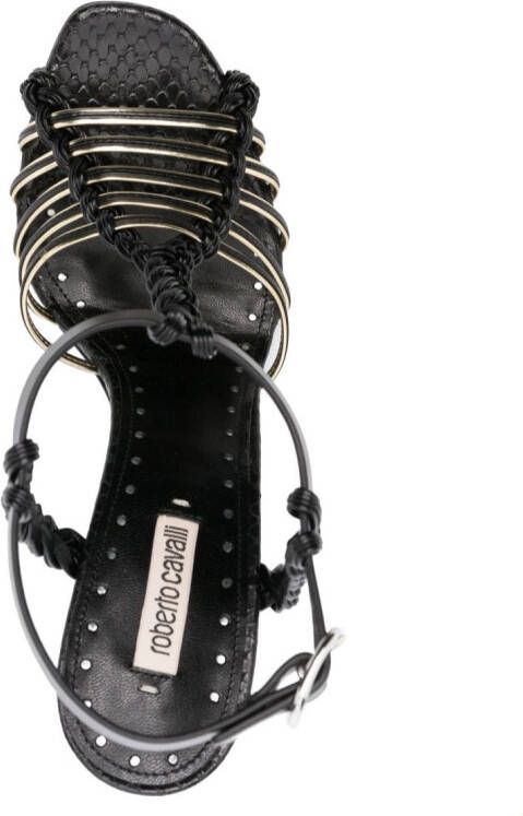 Roberto Cavalli 122 mm strappy sandals Black