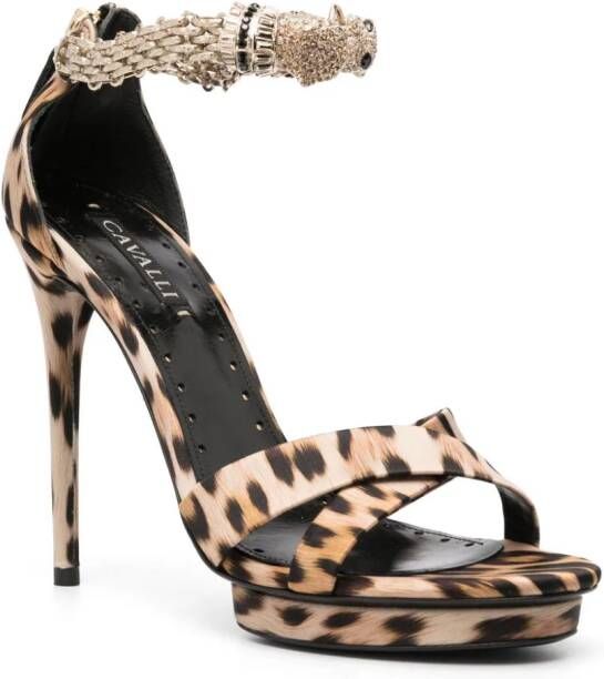 Roberto Cavalli 125mm leopard-print sandals Neutrals
