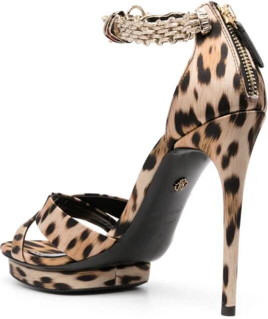 Roberto Cavalli 125mm leopard-print sandals Neutrals