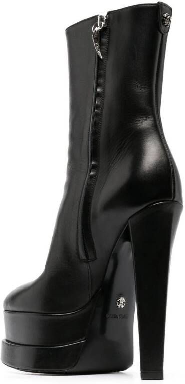 Roberto Cavalli 153mm leather platform boots Black