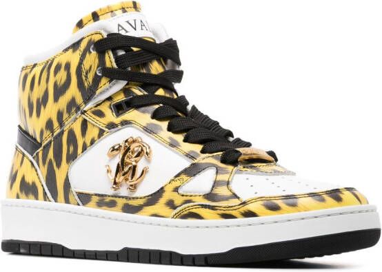 Roberto Cavalli animal-print hi-top basketball sneakers White