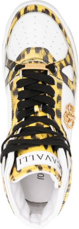 Roberto Cavalli animal-print hi-top basketball sneakers White