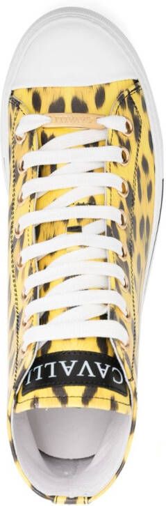 Roberto Cavalli animal-print hi-top sneakers Yellow