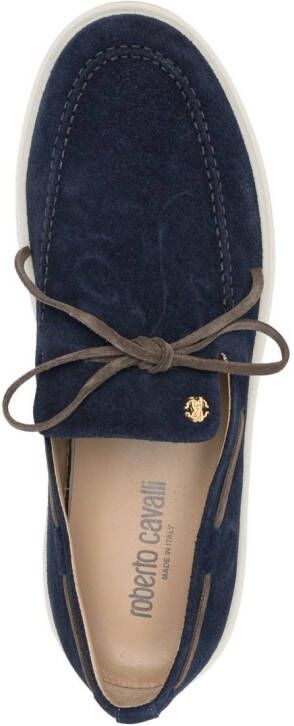 Roberto Cavalli bow-detail leather loafers Blue