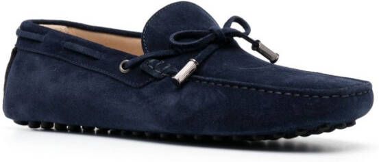Roberto Cavalli bow-detail suede loafers Blue