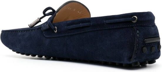 Roberto Cavalli bow-detail suede loafers Blue