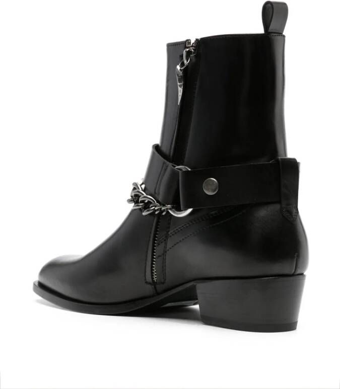Roberto Cavalli chain-link leather boots Black