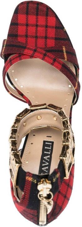 Roberto Cavalli check-pattern 170mm sandals Red