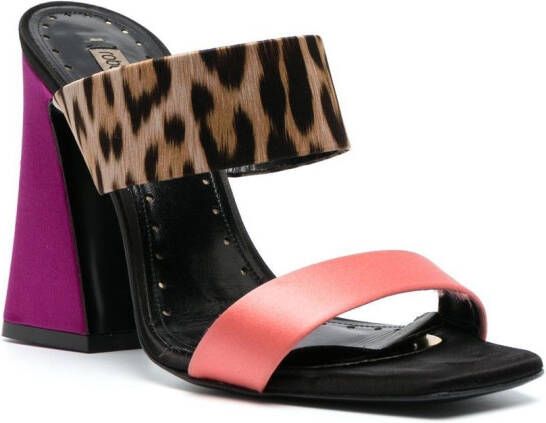 Roberto Cavalli contrasting panel sculpted-heel sandals Brown