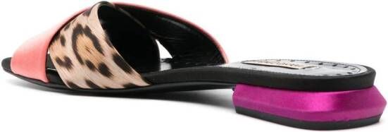 Roberto Cavalli cross-over strap sandals Pink