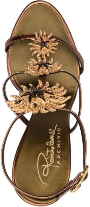 Roberto Cavalli Jewel 110mm leather sandals Brown