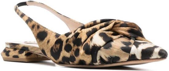 Roberto Cavalli knotted slingback pumps Brown