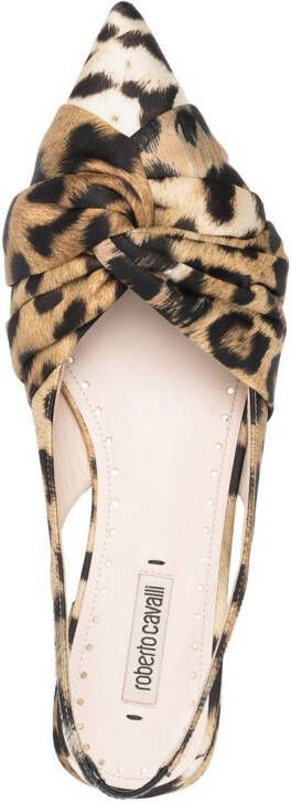 Roberto Cavalli knotted slingback pumps Brown