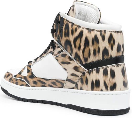 Roberto Cavalli leopard-print high-top sneakers White