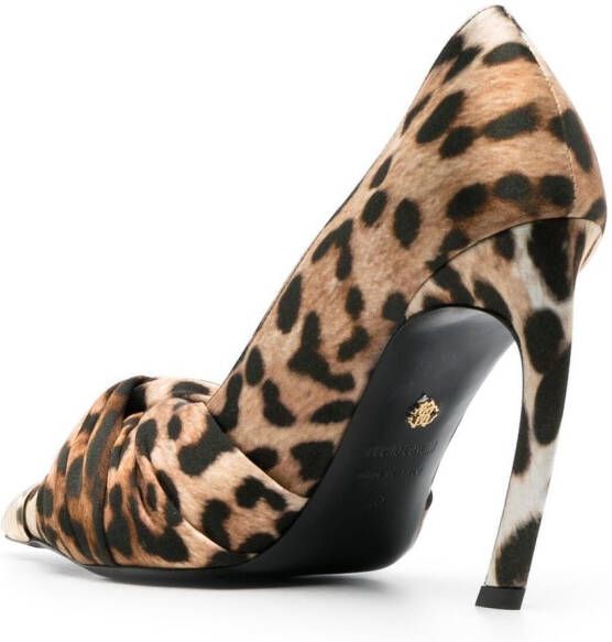 Roberto Cavalli leopard-print leather pumps Neutrals