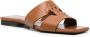 Roberto Cavalli logo-embossed leather sandals Brown - Thumbnail 2