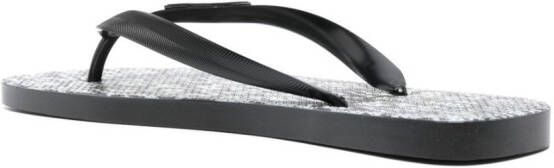 Roberto Cavalli logo-patch textured flip-flops Grey