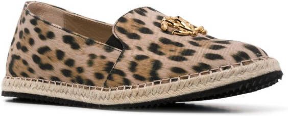 Roberto Cavalli logo-plaque animal-print espadrilles Neutrals