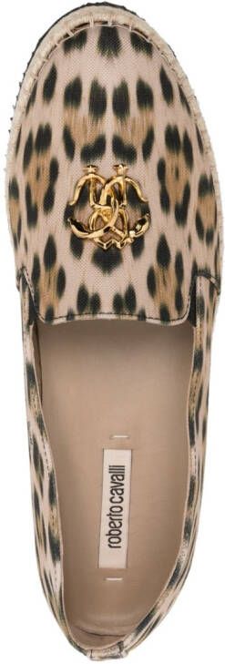 Roberto Cavalli logo-plaque animal-print espadrilles Neutrals
