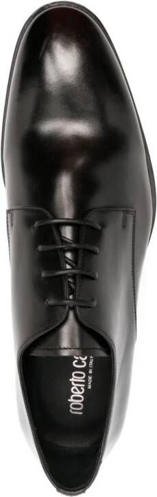 Roberto Cavalli logo plaque leather Derby shoes Black