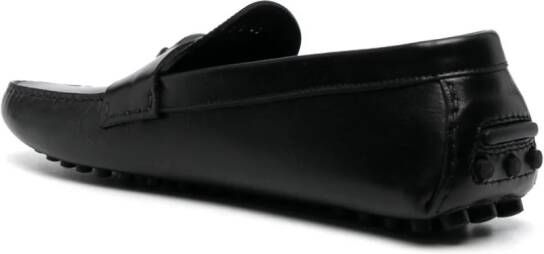 Roberto Cavalli logo-plaque leather loafers Black