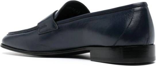 Roberto Cavalli logo-plaque leather loafers Blue