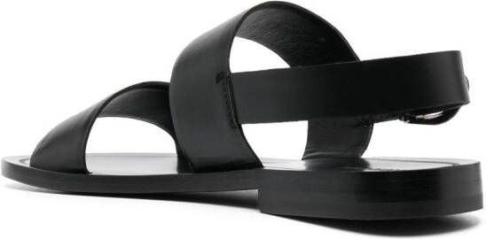 Roberto Cavalli logo-plaque leather sandals Black
