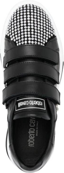 Roberto Cavalli logo-plaque leather sneakers Black