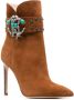 Roberto Cavalli logo-plaque suede booties Brown - Thumbnail 2