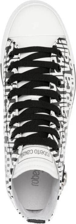 Roberto Cavalli logo-print leather sneakers Black