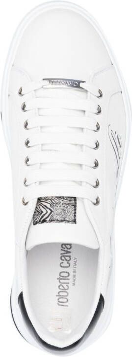 Roberto Cavalli logo-print leather sneakers White