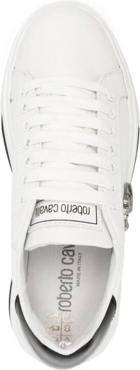 Roberto Cavalli Mirror Snake leather sneakers White