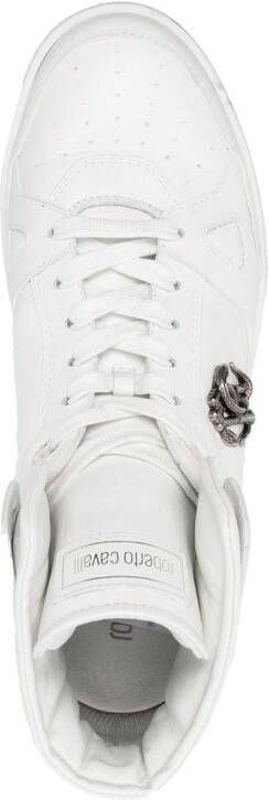 Roberto Cavalli Mirror Snake-logo high-top sneakers White