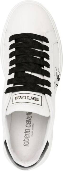 Roberto Cavalli Mirror Snake-print leather sneakers White